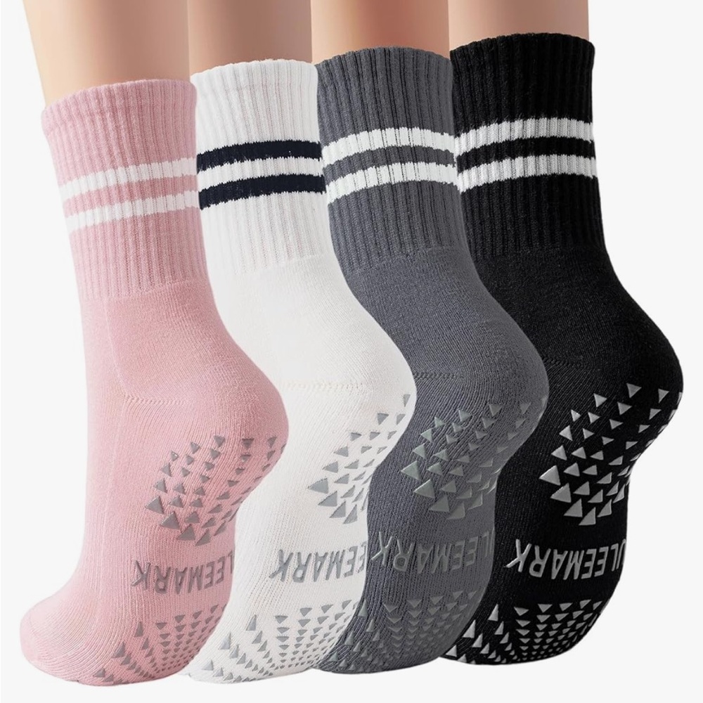 4 Pairs Pilates Socks non slip grippers yoga Gym Dance Exercise New